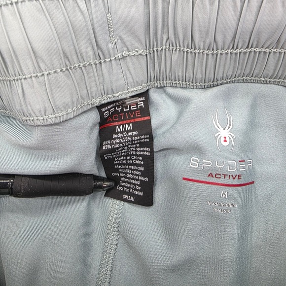 Spyder Active Athletic Lined Shorts Men's Medium Grayish Green Workout Training - Picture 3 of 13